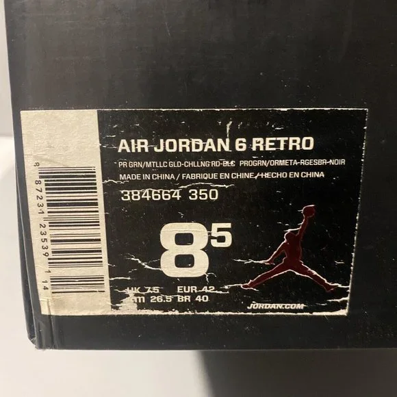 Size 8.5 - Jordan 6 Retro Champagne 2014 384664-350 Damage Box / Pre Owned
